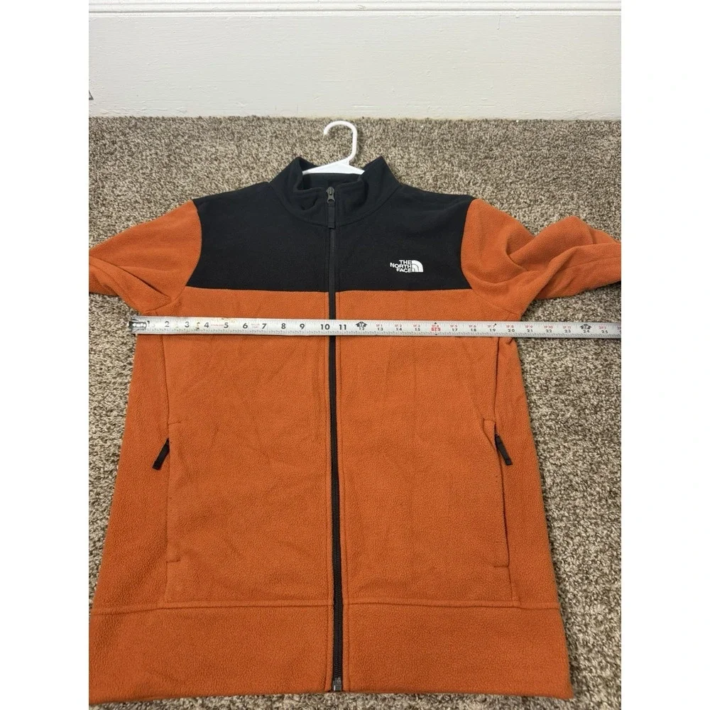 The North Face Glacier Fleece Jacket Full Zip Orange Black Men's Small